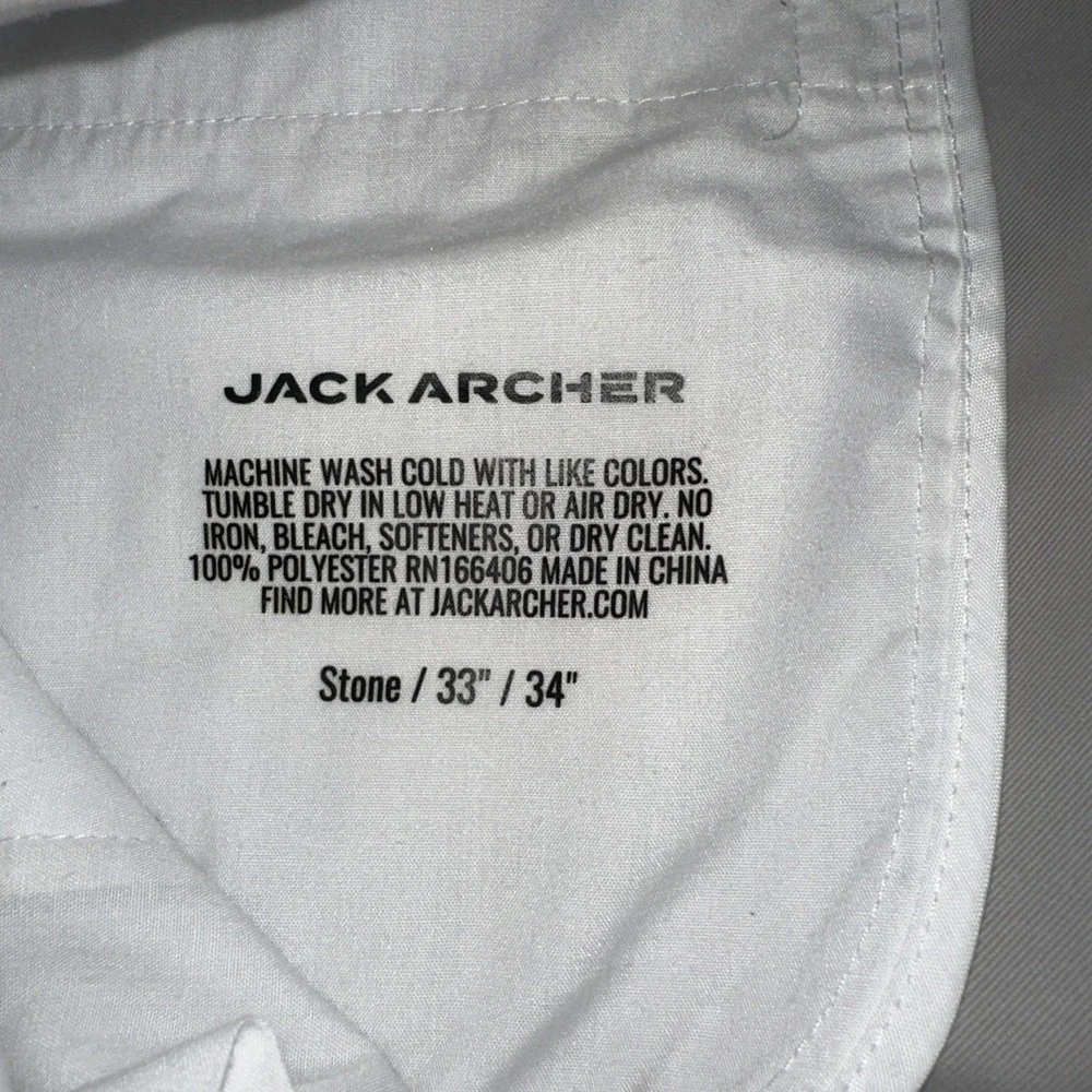 Jack Archer Pants Mens 33x34 Stone  Jetsetter Tech Chino Slim Tapered Leg EUC